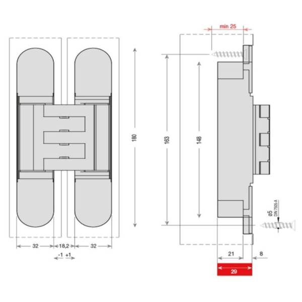 System Gizli Menteşe Gold Branch Renk 180x32mm (HG106HT01 GB) - 4