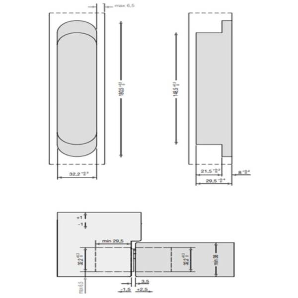 System Gizli Menteşe Parlak Nikel Renk 180x32mm (HG106HT01 PN) - 6