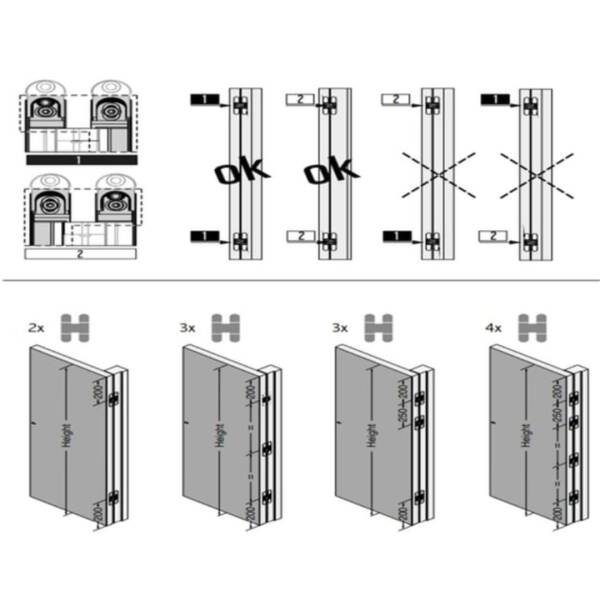 System Gizli Menteşe Parlak Nikel Renk 180x32mm (HG106HT01 PN) - 5