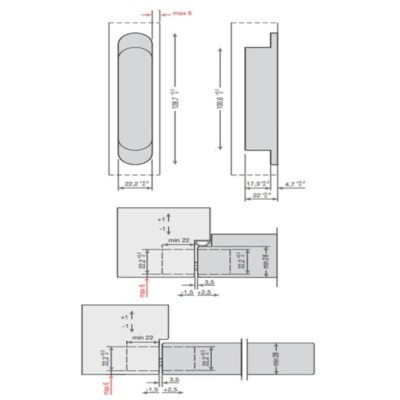 System Gizli Menteşe Saten Renk 128x22mm 60kg (HG105HT01 AL2) - 3