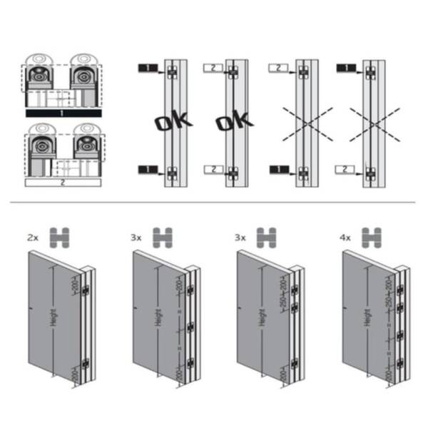 System Gizli Menteşe Siyah Renk 128x22mm 60kg (HG105HT01 AL6) - 5