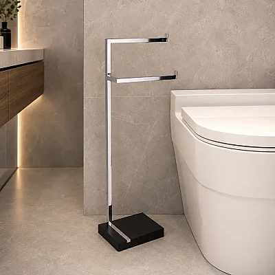 System Hareketli Wc Set Krom/Siyah (BA4008 051 CR) - 1