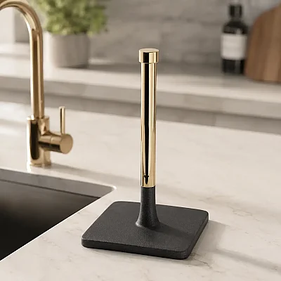 System Banyo Tezgah Üstü Hareketli Havluluk Siyah-Gold Renk (BA4016 053 R2-GL) - 1