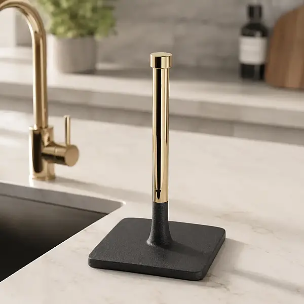 System Banyo Tezgah Üstü Hareketli Havluluk Siyah-Gold Renk (BA4016 053 R2-GL) - 1