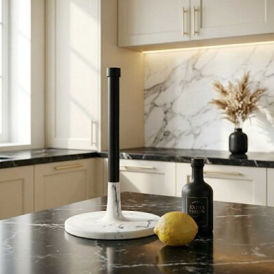 System Masaüstü Kağıt Havluluk Mermer Deseni/Siyah (BA4017 053 R3-AL6) - System Banyo