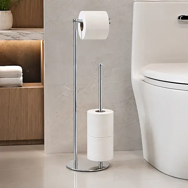 System Hareketli Tuvalet Kağıtlığı Krom Renk 718X200X213 Mm (BA4001 052 CR) - 1