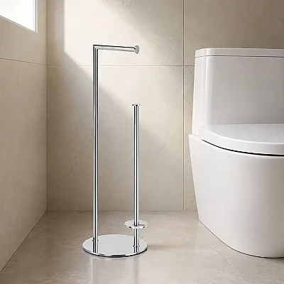 System Hareketli Tuvalet Kağıtlığı Krom Renk 718X200X213 Mm (BA4001 052 CR) - System Banyo (1)