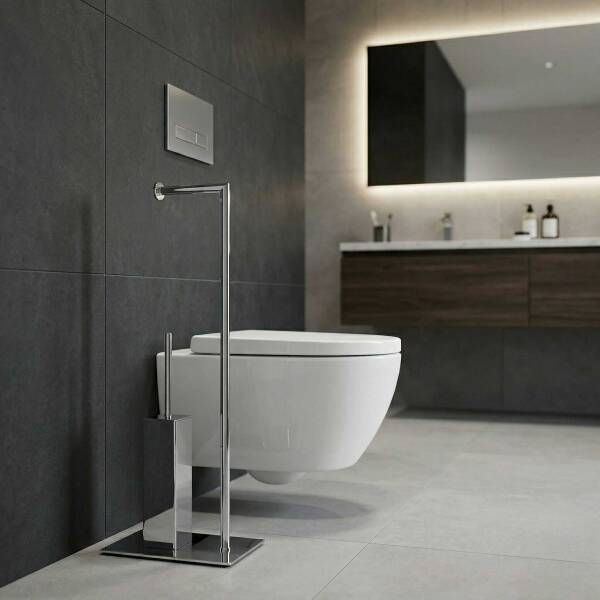 System Hareketli Wc Set Krom Renk (BA4002 048 CR) - 1