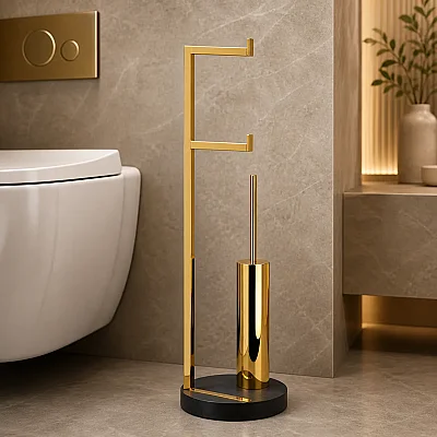 System Hareketli Wc Set Gold Renk (BA4009 050 GL) - 1