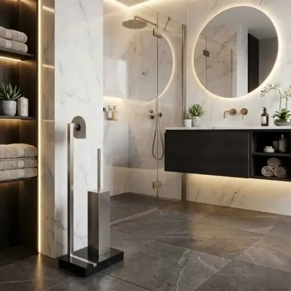 System Hareketli Wc Set Nikel Saten Rengi  (BA4008 050 NBM) - 1