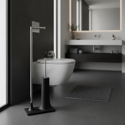 System Hareketli Wc Set Krom/Siyah (BA4015 048 R2-CR) - 2