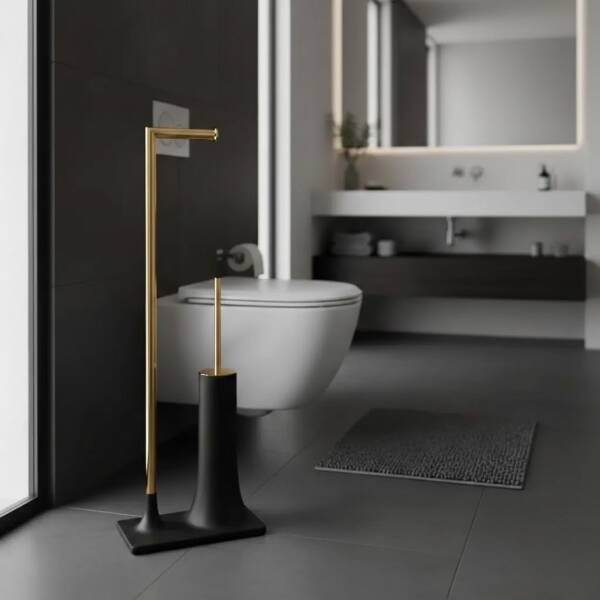 System Hareketli Wc Set Siyah/Altın Renk (BA4015 048 R2-GL) - 1