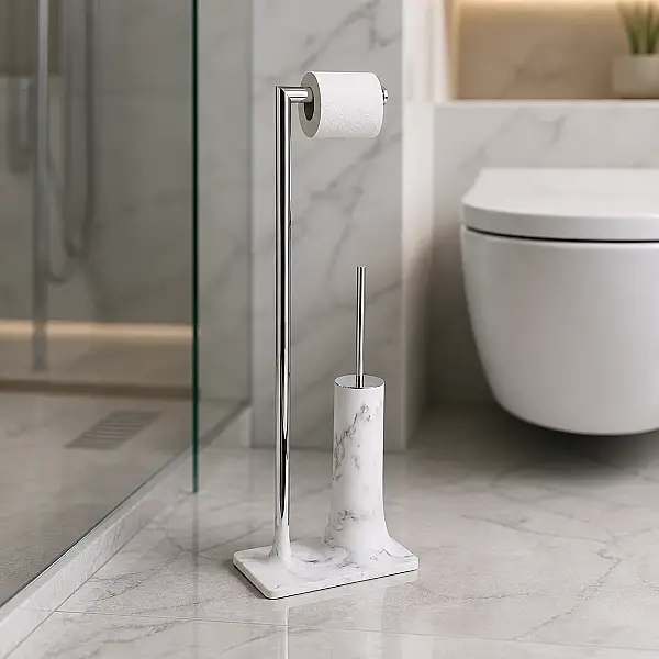 System Mermer Krom Hareketli Wc Set (BA4015 048 R3-CR) - 1