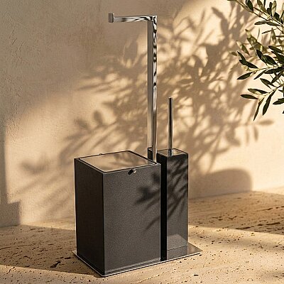 System Hareketli Wc Set Siyah/Krom Renk (BA4052 056 R2-CR) - System Banyo