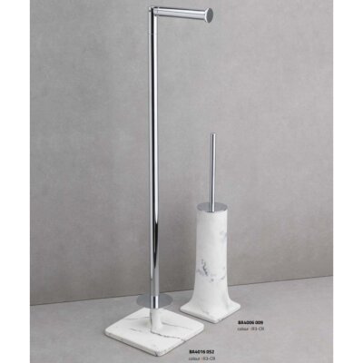 System Hareketli Yedek Kağıtlık Mermer Desenli/Krom Renk (BA4016 052 R3-CR) - 2