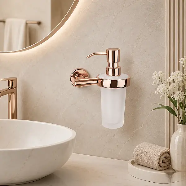 System Hoop Duvara Monte Sıvı Sabunluk Rose Beyaz (BA1003 006 RS-C1) - 1