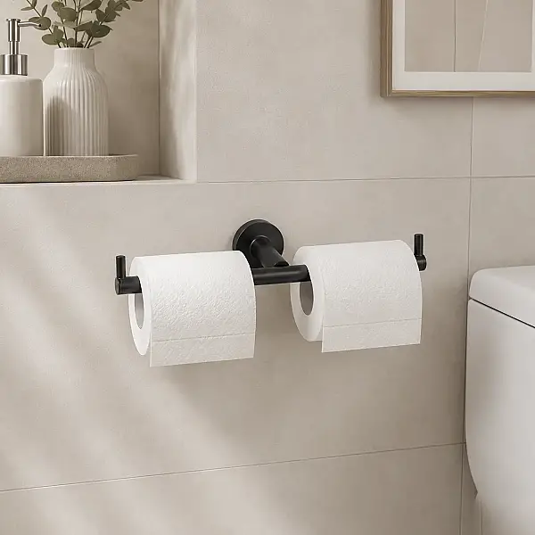 System Hoop İkili Tuvalet Kağıtlığı Siyah Renk (BA1003 013 AL6) - 1