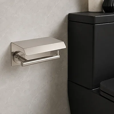 System Hoop Kapaklı Tuvalet Kağıtlığı Saten Renk (BA1003 011 NBM) - 1