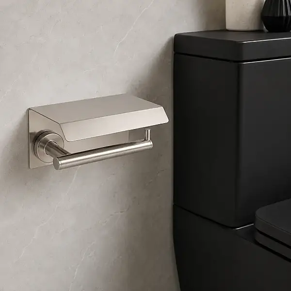 System Hoop Kapaklı Tuvalet Kağıtlığı Saten Renk (BA1003 011 NBM) - 1