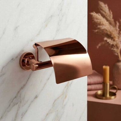 System Hoop Kapaklı Tuvalet Kağıtlığı Rose Renk (BA1003 010 RS) - System Banyo