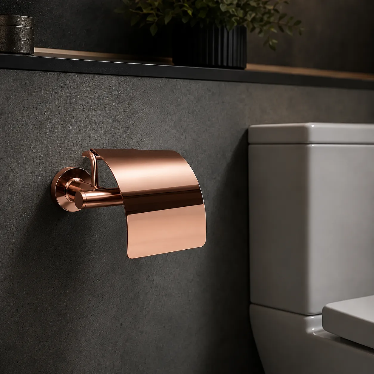 System Hoop Kapaklı Tuvalet Kağıtlığı Rose Renk (BA1003 010 RS) - 1