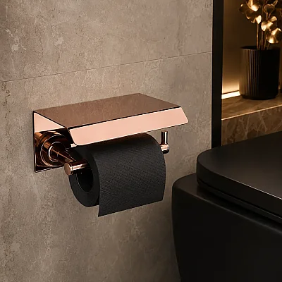 System Hoop Kapaklı Tuvalet Kağıtlığı Rose Renk (BA1003 011 RS) - System Banyo