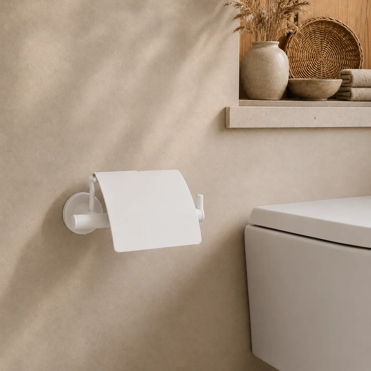 System Hoop Kapaklı Tuvalet Kağıtlığı Beyaz Renk (BA1003 010 AL7) - 1