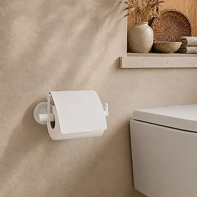 System Hoop Kapaklı Tuvalet Kağıtlığı Beyaz Renk (BA1003 010 AL7) - System Banyo (1)