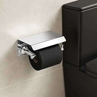 System Hoop Kapaklı Tuvalet Kağıtlığı Krom Renk (BA1003 011 CR) - System Banyo (1)