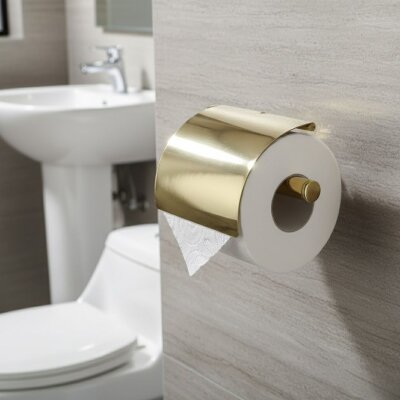 System Hoop Kapaklı Tuvalet Kağıtlığı Gold Renk (BA1003 010 GL) - System Banyo