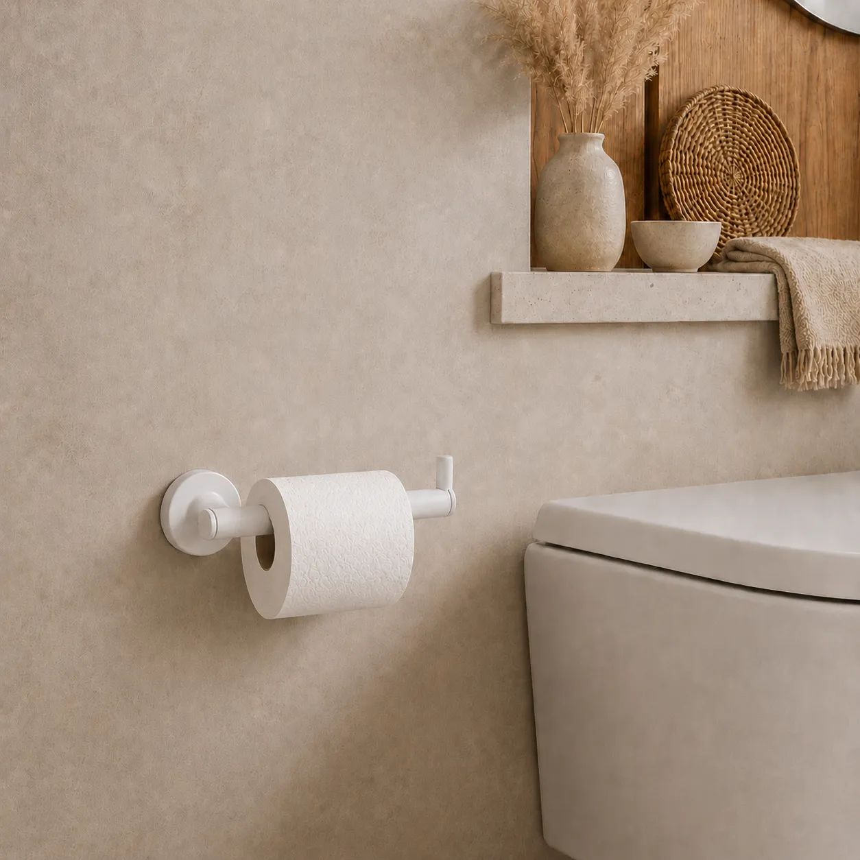 System Hoop Tuvalet Kağıtlığı Beyaz Renk (BA1003 002 AL7) - System Banyo (1)
