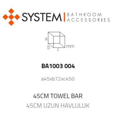 System Hoop Uzun Havluluk Beyaz Renk 45cm (BA1003 004 AL7) - 3