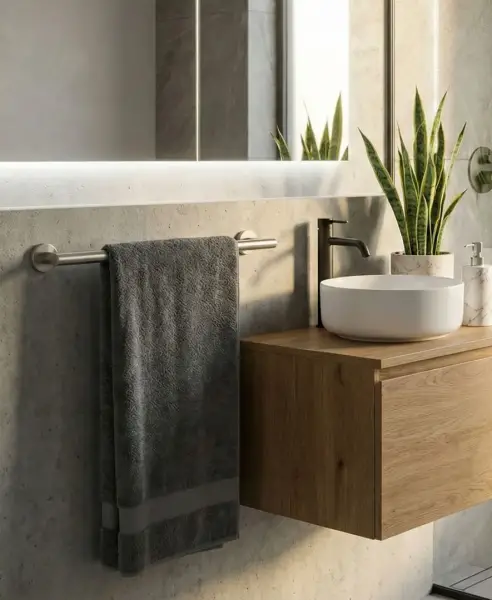 System Hoop Uzun Havluluk Nikel Saten Mat Renk 45cm (BA1003 004 NBM) - 1