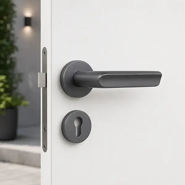 System Jaden Füme Renk Rozetli Kapı Kolu (HA281RO12 BBN) - 1