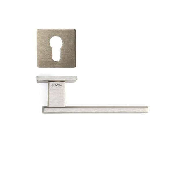 System Just Fırçalı Nikel Saten Rozetli Kapı Kolu (HA276RO21 ELX2) - 4