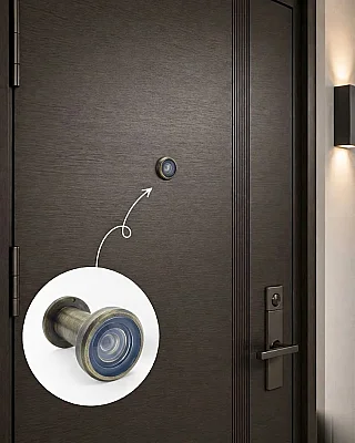 System Kapı Dürbünü Antik Sarı Renk (DV100 ABM) - 1