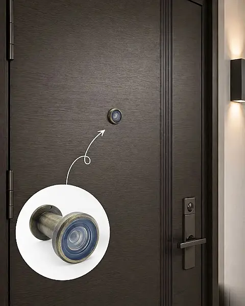 System Kapı Dürbünü Antik Sarı Renk (DV100 ABM) - 1