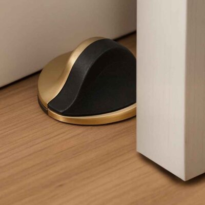 System Kapı Stoperi Gold/Siyah Plastik Yapışkanlı/Vidalı (DS1000 0045 GL-P6) - System