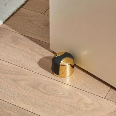 System Kapı Stoperi Gold/Siyah Plastik Yapışkanlı/Vidalı (DS1005 0035 GL-P6) - 1