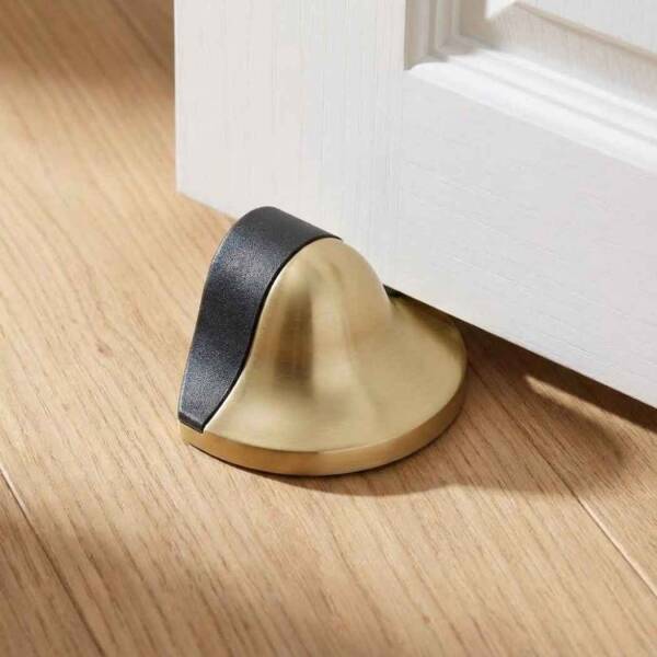 System Kapı Stoperi Mat Altın/Siyah Plastik Yapışkanlı/Vidalı (DS1000 0045 BB-P6) - 1