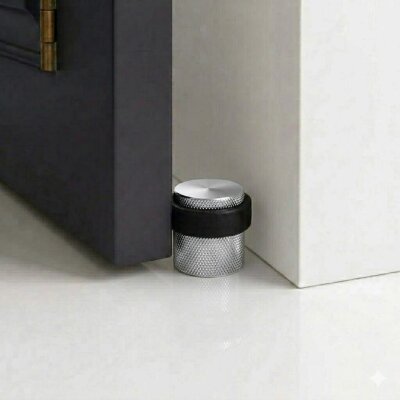 System Kapı Stoperi Krom/Siyah (DS1017 0038 CR-P6) - System