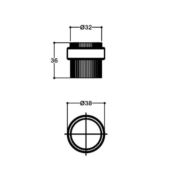 System Kapı Stoperi Krom/Siyah (DS1017 0038 CR-P6) - 2