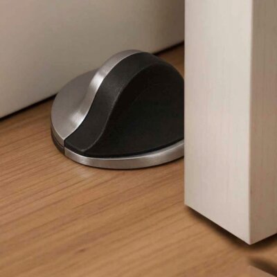 System Kapı Stoperi Krom-Siyah Plastik Yapışkanlı/Vidalı (DS1000 0045 CR-P6) - System