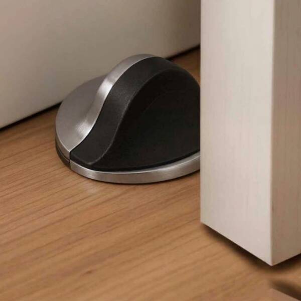 System Kapı Stoperi Krom-Siyah Plastik Yapışkanlı/Vidalı (DS1000 0045 CR-P6) - 1