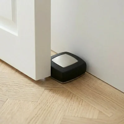 System Yere Montajlı Kapı Stoperi Nikel Saten Siyah Plastik (DS1010 0053 NB-P6) - 1