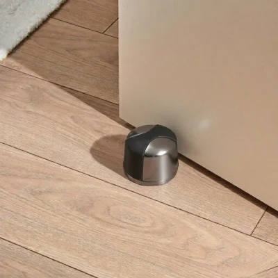 System Kapı Stoperi Nikel Saten/Siyah Plastik Yapışkanlı/Vidalı (DS1005 0035 NB-P6) - 1