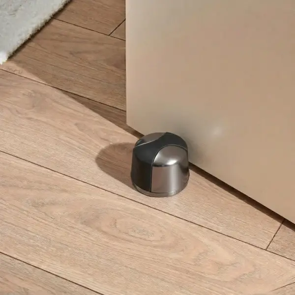 System Kapı Stoperi Nikel Saten/Siyah Plastik Yapışkanlı/Vidalı (DS1005 0035 NB-P6) - 1