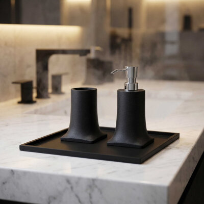 System Kare Banyo Tepsisi Siyah Renk (BA2044 037 AL6) - System Banyo