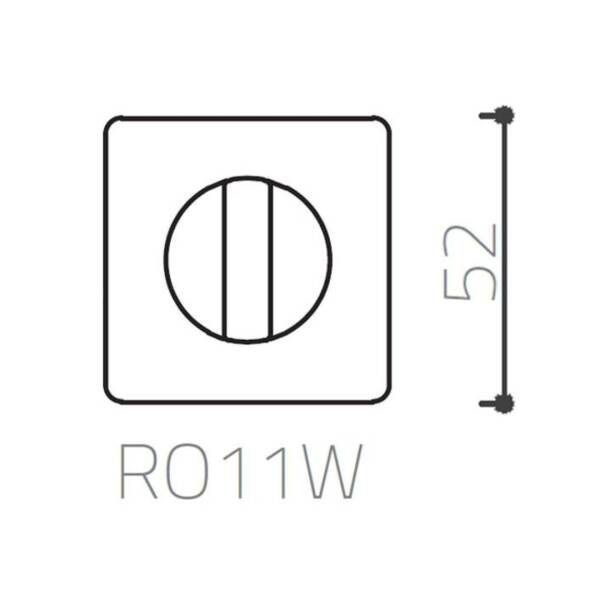 System Kare WC Banyo Kapı Rozeti Fırçalı Mat Altın Renk (RO11W ELX5) - 2