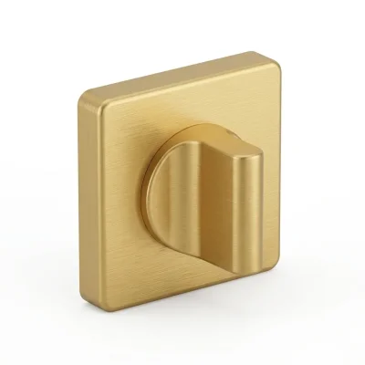 System Kare WC Banyo Kapı Rozeti Fırçalı Mat Altın Renk (RO11W ELX5) - 1